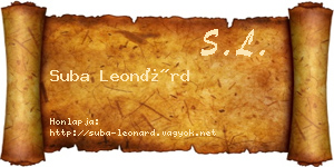 Suba Leonárd névjegykártya
