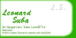 leonard suba business card